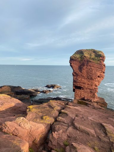 Deil's Heid a natural sea stack composed of old red sandstone