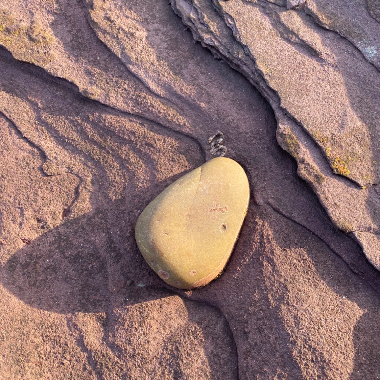 Pebble captured within sandstone 